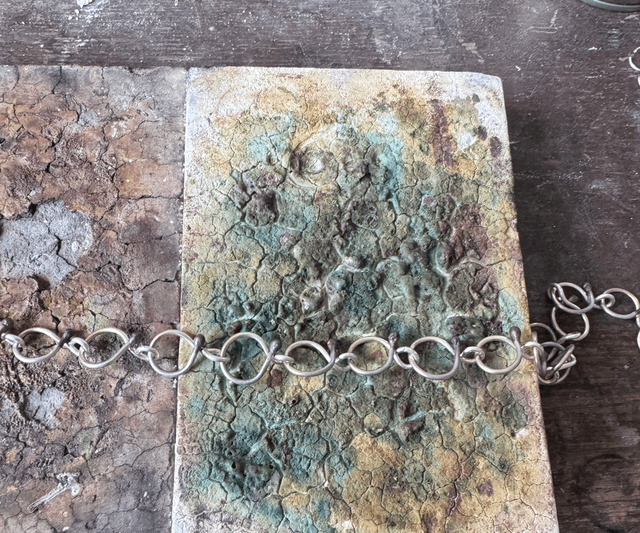 FISH TAIL STERLING LINK NECKLACE